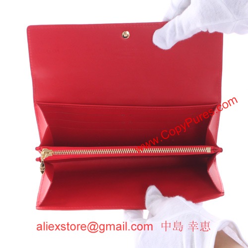 ルイヴィトン モノグラム ヴェルニ ポルトフォイユ・サラ 長財布 ルージュグルナディーヌ M91739